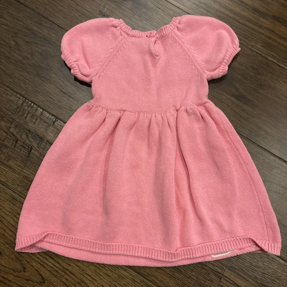 Gymboree Pink Scottie Dogs Faux Fur Knit Sweater Dress Sz 12-18 mo‎ Short Sleeve